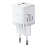 Baseus Palm Fast Wall Charger, TypeC & USB, 20Watts, White - P10111608213-00