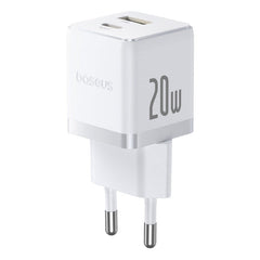 Baseus Palm Fast Wall Charger, TypeC & USB, 20Watts, White - P10111608213-00