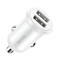 Baseus Grain Pro Dual USB Car Charger 4.8A — White (CCALLP-02)