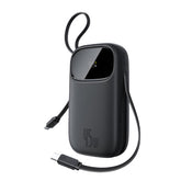 Baseus Energy Fill Digital Display Power Bank, 2Built-in USB-C Cables, 10000Mah, Cosmic Black - P10082102123-00