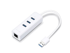 Tp-Link Usb 3.0 3-Port Hub & Gigabit Ethernet Adapter-White - UE330