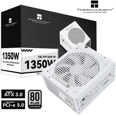Thermalright (TP1350-W) Platinum 1350W (ATX 3.0) PCIE 5.0 (12VHPWR) 80 Plus Platinum Full Modular, Smart Fan - Power Supply (White) | TP1350-W |