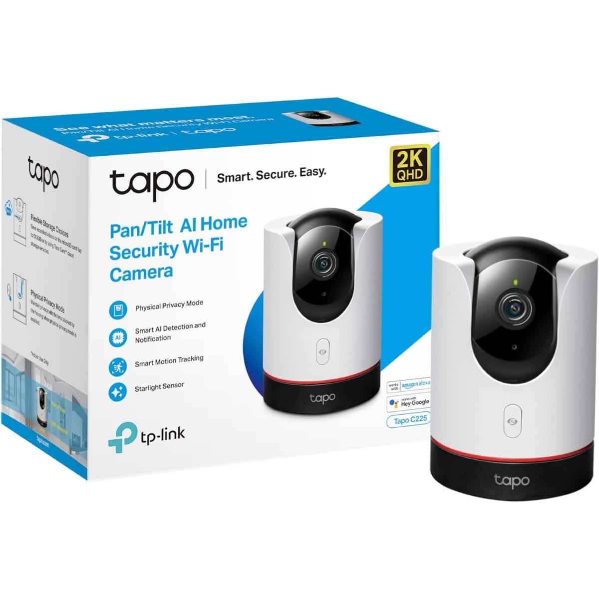 Tp Link Tapo C225 2k Qhd Pan/tilt Security Camera Ai Deteion Privacy Proteion Starlight Sensor 2 Way Audio 4mp Night Vision Cloud&sd Card Storage Works With Alexa