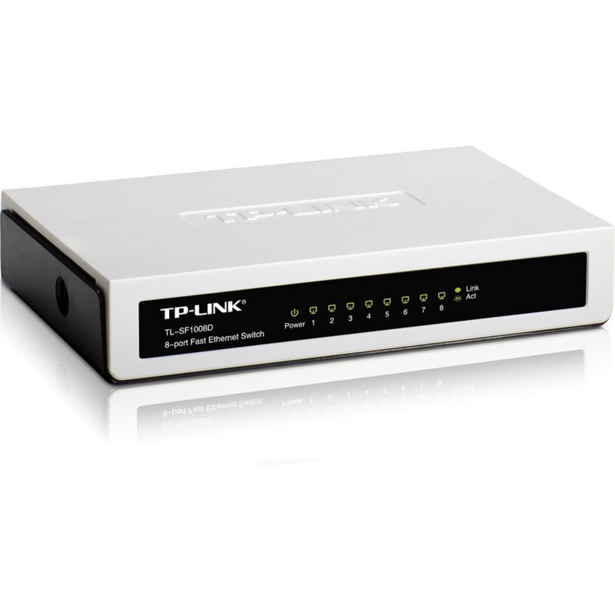 Tp Link 8 Port 10/100mbps Desktop Ethernet Splitter Plug And Play Fanless Quiet White - CompuMe