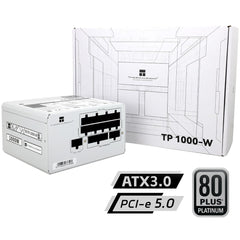 Thermalright (TP-1000-W) Platinum 1000W (ATX 3.0) PCIE 5.0 (12VHPWR) 80 Plus Platinum Full Modular, Smart Fan - Power Supply (White) | TR-TP-1000-W | - CompuMe