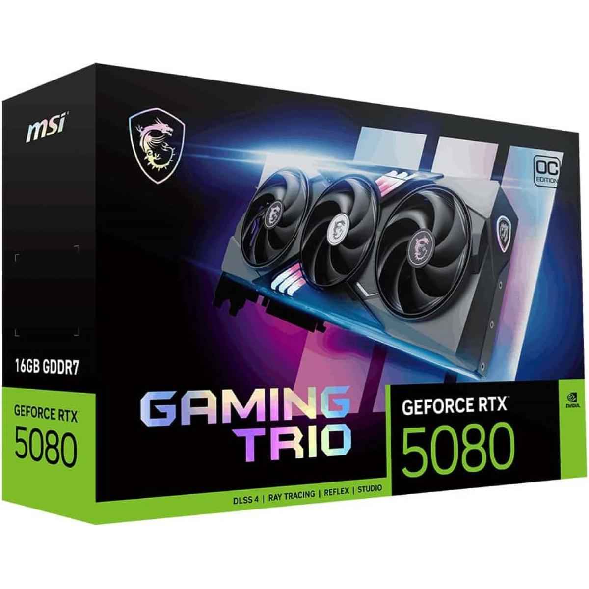 Msi Trio Gaming Geforce Rtx 5080 16gb Gddr7 Oc Edition Pci Express 5.0 Graphics Card