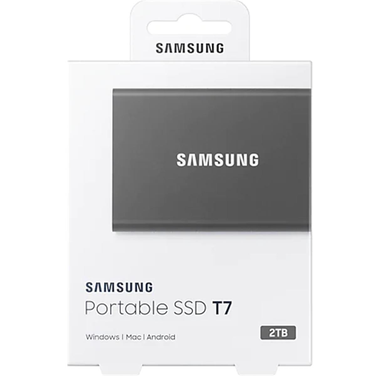 Samsung T7 Portable Ssd 2tb External Ssd Speeds Up To 1,050mb/s Usb 3.2 Gen 2 For Gaming, Students, Professionals Gray