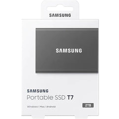 Samsung T7 Portable Ssd 2tb External Ssd Speeds Up To 1,050mb/s Usb 3.2 Gen 2 For Gaming, Students, Professionals Gray