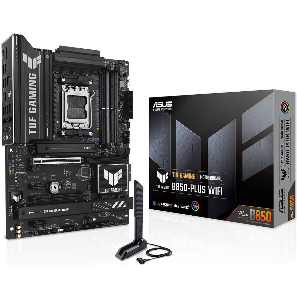 ASUS TUF GAMING B850-PLUS WIFI (Wi-Fi 7) AMD RYZEN  Series AM5/DDR5/PCIe 5.0/3xM.2 - ATX Gaming MotherBoard | TUF GAMING B850-PLUS WIFI | - CompuMe ASUS TUF GAMING B850-PLUS WIFI (Wi-Fi 7) AMD RYZEN  Series AM5/DDR5/PCIe 5.0/3xM.2 - ATX Gaming MotherBoard | TUF GAMING B850-PLUS WIFI | - CompuMe