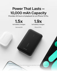 Belkin Boost Charge Power Bank 10000Mah, PD 20Watts, USB-C Integrated Cable and USB-C Port, Black - BPB021hqBK