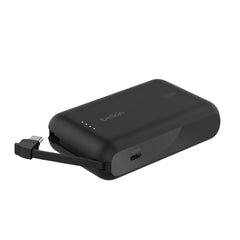 Belkin Boost Charge Power Bank 10000Mah, PD 20Watts, USB-C Integrated Cable and USB-C Port, Black - BPB021hqBK