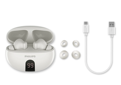 Philips Earphone TWS Hybrid ANC, App Control, Series 3000, White - TAT3559WT