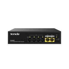 Tenda SG106PC 4-Port Gigabit PoE Switch with 2-Port Gigabit Uplink 802.3af Compliant 45W Built-in Power Unmanaged Metal Case