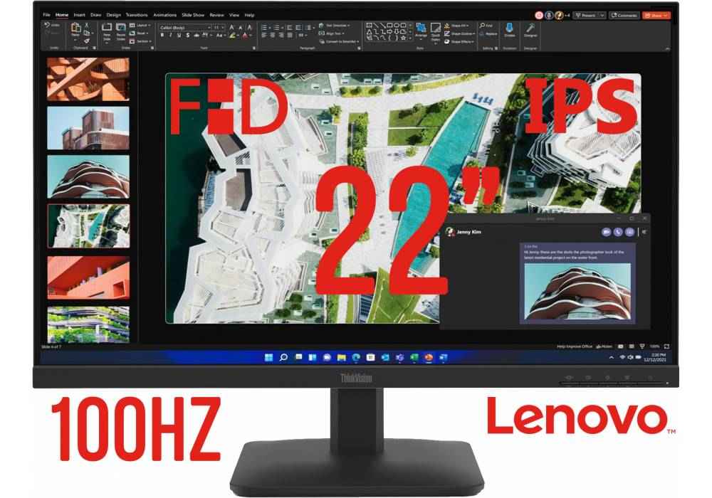Lenovo ThinkVision S22-4e Monitor, 21.5" Class Full HD, IPS, WLED Backlight, 99% sRGB, 16.7 Million Colors, 250 Nit, 100Hz, 4ms, Tilt Stand - 3 Year Warranty Lenovo ThinkVision S22-4e Monitor, 21.5" Class Full HD, IPS, WLED Backlight, 99% sRGB, 16.7 Million Colors, 250 Nit, 100Hz, 4ms, Tilt Stand - 3 Year Warranty