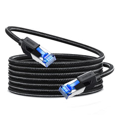 UGREEN Cat 8 Ethernet Cable 15M, High Speed Braided 40Gbps 2000Mhz Network Cord Cat8 RJ45 Shielded Indoor Heavy Duty LAN Cables Compatible for Gaming PC PS5 PS4 PS3 Xbox Modem Router 15M