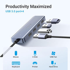 UGREEN USB - C to USB A Hub with 4 USB 3.0 for Laptop, MacBook, iPad Pro, Chromebook, Dell XPS, Galaxy S23 (CM219 - 70336)