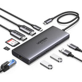 UGREEN 10 in 1 Docking Station USB C Dock Dual HDMI 4K@60Hz Single 8K@30Hz 100W PD 5Gbps USB C and USB A Data Ports Gigabit Ethernet, SD/TF Card Reader USB Hub Compatible for HP, Dell