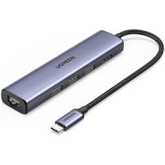 Ugreen Cm475 5 In 1 Type C To 3 Usb 3.0+hdmi 4k60hz +rj45 (gigabit) Converter - CompuMe