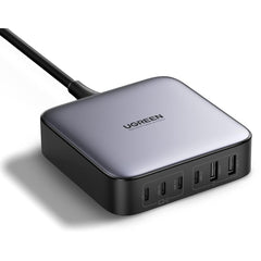 UGREEN Nexode 200W GaN USB C Charging Station, 6-Port Desktop Charger for MacBook Pro/Air, iPad Pro/Air, iPhone 17/16/15 Series, Galaxy S25/S24 Ultra, Pixel 10/9, Steam Deck - Gray