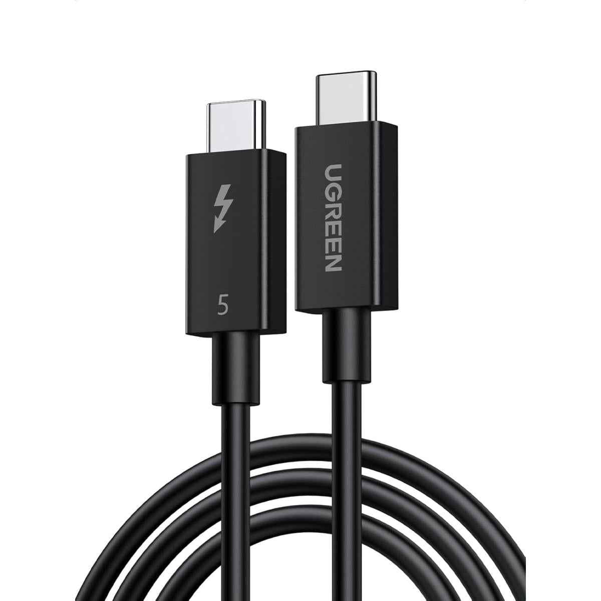 Ugreen 240w 80gbps Thunderbolt 5 Cable With 120gbps Bandwidth Boost, Intel Certified Usb C Cable, 16k/8k@60hz Compatible With Thunderbolt 4, Usb4, Iphone 17 Pro Max, Macbook Pro, Dell Xps, Hub, 1m Black