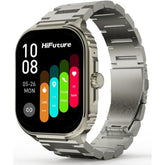 HiFuture Ultra3 PRO Premium Stainless Steel Smart Calling Watch, 2.04 Inch AMOLED Display, IP68 Waterproof, Enhanced Monitoring, 100+ Sports Modes, Sleep Monitoring, 7 Days Battery - Silver