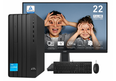 PC HP Pro Tower 290 G9 Desktop Intel Core i3-13100, 8 GB DDR4-3200 MHz, 512 GB SSD, Wi-Fi 6, Bluetooth 5.3 w/ MSI PRO MP225V Monitor | 13th Generation