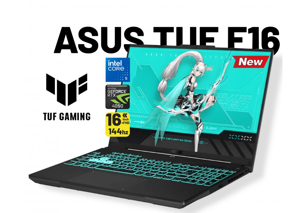 NEW ASUS TUF Gaming F16 FX607VU Intel® Core™ 5 Processor 210H 4.8 GHz NVIDIA® GeForce RTX™ 4050 Laptop GPU 6GB GDDR6 (194 AI TOPs), 16GB DDR5, 16-inch FHD+ 144Hz