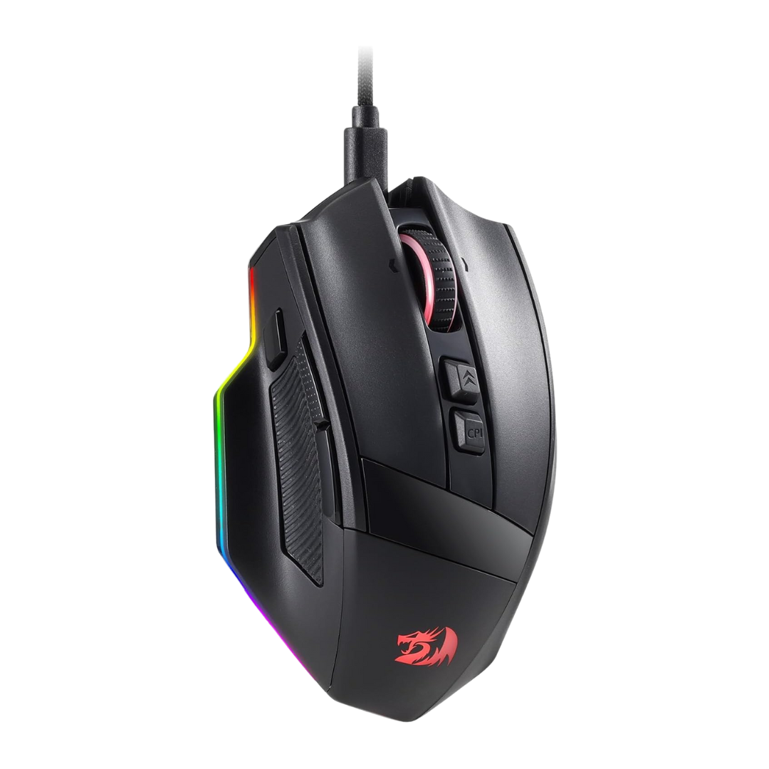 Redragon M813 RGB Wired Gaming Mouse with 4D Dual Mode Scroll Wheel, Ergonomic Optical Mouse with Max 16000 DPI, 3333 High Precision Sensor, 7 Macro Keys, Software Supported - CompuMe