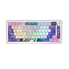 Redragon Wireless Mechanical Keyboard, Gasket RGB Gaming Keyboard with 81 Programmable Custom Keys, 3-Modes Anime Wireless Keyboard with Hot-Swap Pre-Lubed Leopard L Switch, Screen & Knob, K708AK - CompuMe