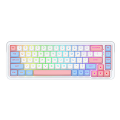 Redragon K709 PRO 65% Wireless Gasket RGB Gaming Keyboard, 68 Keys Hot-Swap Compact Mechanical Keyboard w/Free-Mod Socket, 5-Layer Noise Dampening & Round PBT Keycaps, Quiet Custom Linear Switch - CompuMe