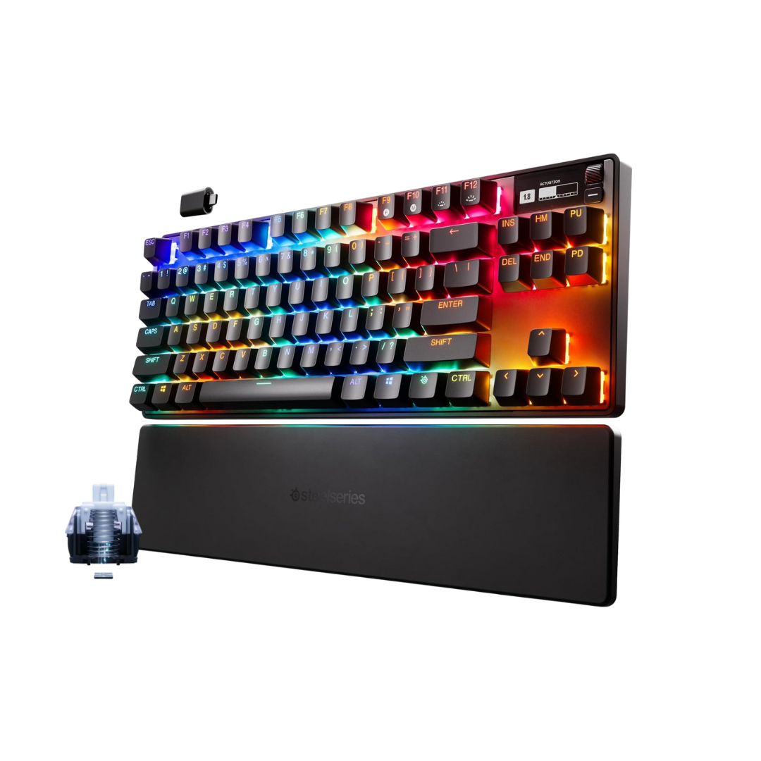 SteelSeries wireless mechanical Bluetooth gaming keyboard for computer setup