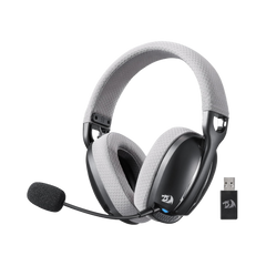 Redragon H878 3-Mode Wireless Blue Lighting Gaming Headset - Lightweight - 7.1 Surround Sound - 40MM Drivers - Detachable Microphone - Multi Platforms for PC, PS5/4/3, Switch, Mobile, Black&Gray - CompuMe