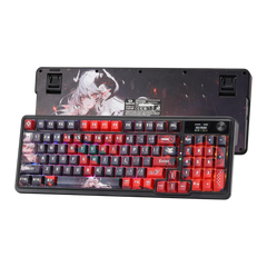 Redragon K719 PRO Wireless Gasket Gaming Keyboard w/Hype Screen & Knob, 95 Keys Mechanical Keyboard, Easy-Control 1.14’’ TFT Info Display, 5-Layer Noise Dampening, Custom Linear Switch, Anime Edition