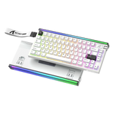 ATTACK SHARK R85 HE Wired 75% Hall Effect Rapid Trigger Mechanical RGB Gaming Keyboard with 8K Polling,0.05mm RT Accuracy,0.08MS Latency,Magnetic Switch,5 Layer Sound Damped,Driver for PC(Star White)