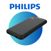Golden Connector Philips 10000mAh 20W Power Bank with PD & QC3.0, USB - A & Type - C Ports (Black)