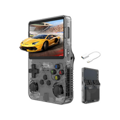 R36S Handheld Game Console, 3.5 inch IPS Screen Retro Gaming Console 64G Card with 15000+Classic Games, Open Source Linux Portable Video Player (BLACK) - CompuMe