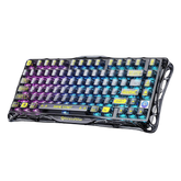 GravaStar Mercury K1 Lite 75% Gaming Keyboard, 2.4GHz/BT/Wired Tri-Mode Wireless Keyboard, Gasket Hot Swappable Mechanical Keyboard, Pre-lubed Linear Switches, RGB Backlit (Transparent Black)