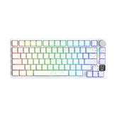 ATTACK SHARK X820 Ultra 75% Wireless Gaming Mechanical Keyboard Hot-Swappable Gasket Mount RGB Backlit BT/2.4G/Wired Custom Keyboard with Smart TFT Display&Knob QMK Driver-White Contour&Gift Switch