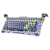GravaStar Mercury K1 Pro Wireless Mechanical Gaming Keyboard, 75% Layout RGB Custom Keyboard, Hot-Swappable Linear Switches – Aluminum Alloy, Interstellar Silver Brushed Metal Look
