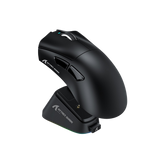 ATTACK SHARK V3PRO Wireless Esports Gaming Mouse with Magnetic Charging Dock:62g Lightweight-1K Polling-25K DPI-PAW3311 Sensor,Wired/BT/2.4Ghz Programmable,BK52820 IC for PC Laptop Gamer(Black+Tape)