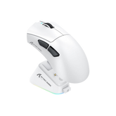 ATTACK SHARK V3 PRO Wireless Esports Gaming Mouse with Magnetic Charging Dock:62g Lightweight-1K Polling-25K DPI-PAW3311 Sensor,Wired/BT/2.4Ghz Programmable,BK52820 IC for PC Laptop Gamer(White+Tape)