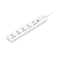 LDNIO SC5319 Multi Socket Extension Lead with 5 AC 3 USB Power Socket Plug Extender 2M