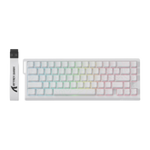 ATTACK SHARK X68 PRO HE Wireless Rapid Trigger Gaming Keyboard with Adjustable Actuation,8K Polling Rate,Hall Effect Magnetic Switch,Hot-Swap,RGB Backlit,BT/2.4GHz/Wired,for FPS Games-White