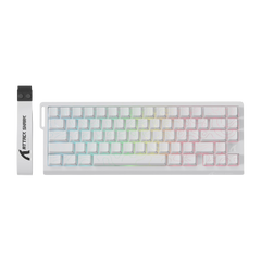ATTACK SHARK X68 PRO HE Wireless Rapid Trigger Gaming Keyboard with Adjustable Actuation,8K Polling Rate,Hall Effect Magnetic Switch,Hot-Swap,RGB Backlit,BT/2.4GHz/Wired,for FPS Games-White