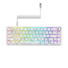 Attack Shark X65PRO HE Rapid Trigger Magnetic Mechanical Keyboard,60% Hot Swappable,Hall Effect Sensor,Adjustable Actuation,Tri-Mode RGB, 8KHz Polling Rate with Coiled Cable for MOBA/FPS/RTS-White