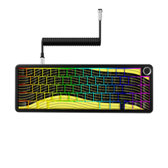 Attack Shark X65PRO HE Rapid Trigger Magnetic Mechanical Keyboard,60% Hot Swappable,Hall Effect Sensor,Adjustable Actuation,Tri-Mode RGB, 8KHz Polling Rate with Coiled Cable for MOBA/FPS/RTS-Yellow
