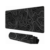 Topographic Map Large Mouse Pad XXL Black Lines Contour Geographic Extended Large Desk Mat Big Desk Pad (90X40 CM)(4 MM) Non-Slip Rubber Base Stitched Edge Long Mousepad,35.4 x 15.7 Inch