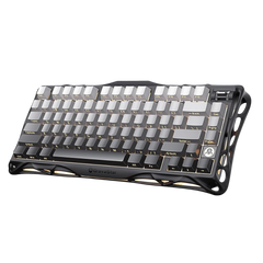 GravaStar Mercury K1 75% Wireless Mechanical Gaming Keyboard, Aluminum Alloy, Gasket Compact Custom Keyboard Hot-Swap Socket, Linear Switches, RGB Backlit - Gradient Black