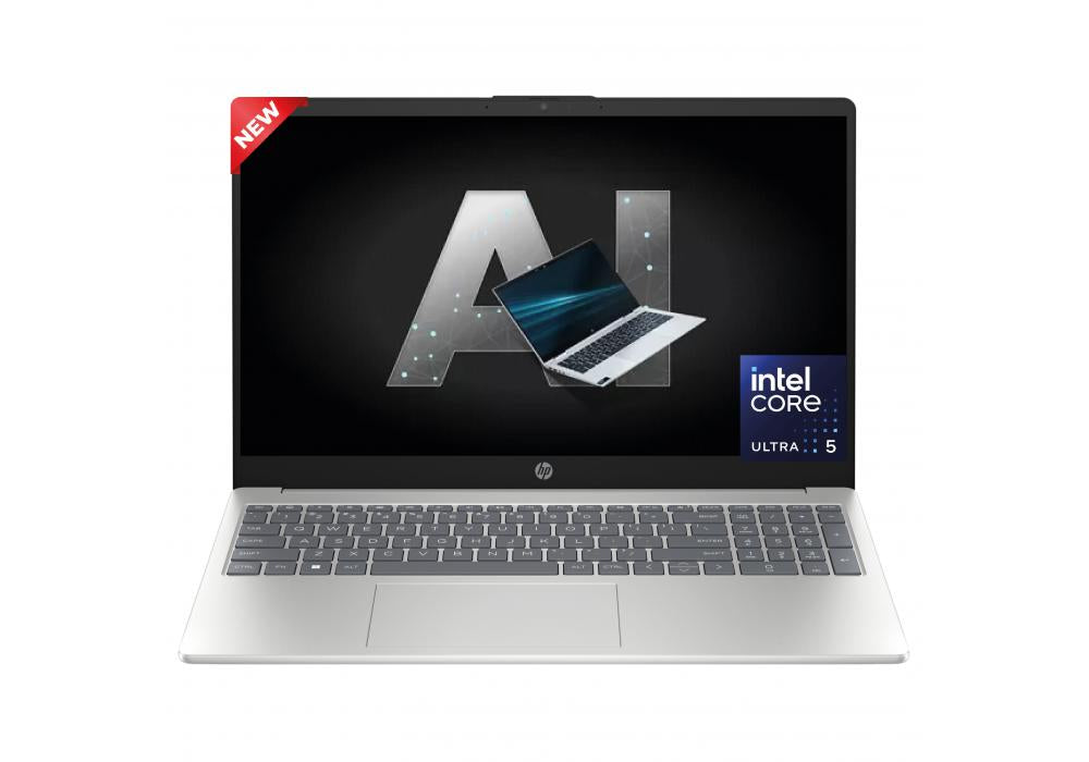 HP Laptop 15-fd1017ne Intel® Core™ Ultra 5 125H High-Preform. Processor Up to 4.5 GHz,16 GB DDR5, 15.6" FHD IPS Micro Edge - Natural Silver