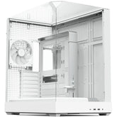 APNX V2 (White) Dual Chamber Premium Sleek Panoramic 3 Glasses Design ATX Mid Tower Tempered Glass Gaming Case w/ 4x140mm ARGB Fans, Support Up To 10x12cm Fans, Reverse Connector Motherboard & Type-C | APX-V2-WT-FRW |